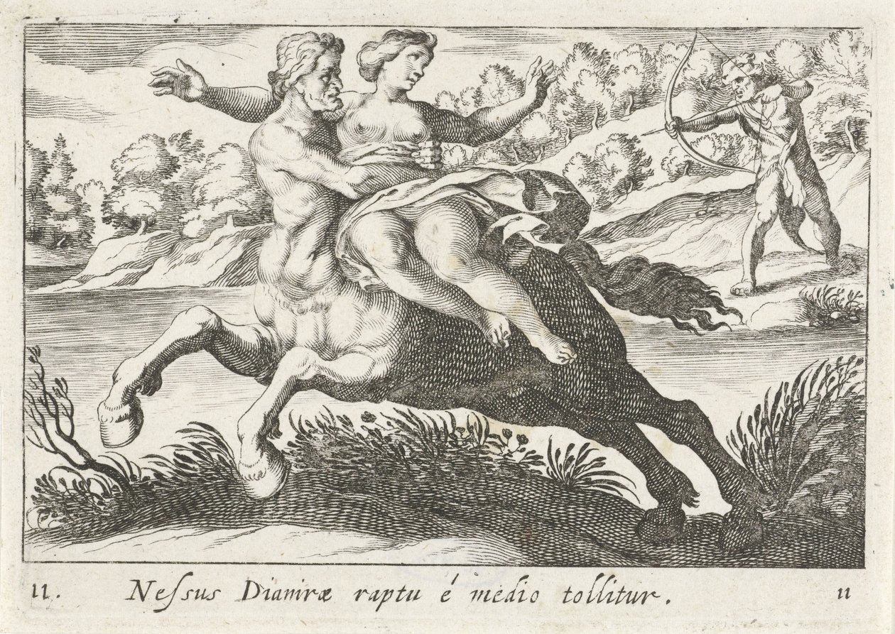 Nessus prøver å bortføre Deïanira av Simon Frisius