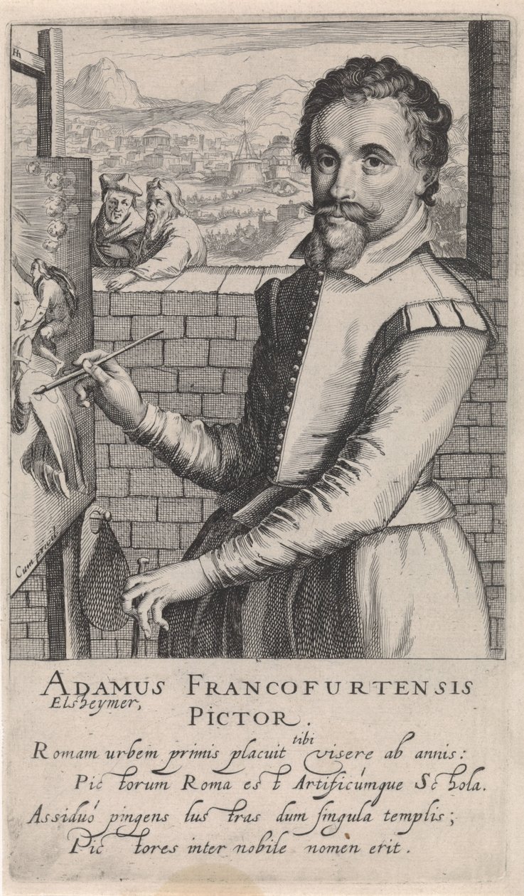 Portrett av Adam Elsheimer av Simon Frisius