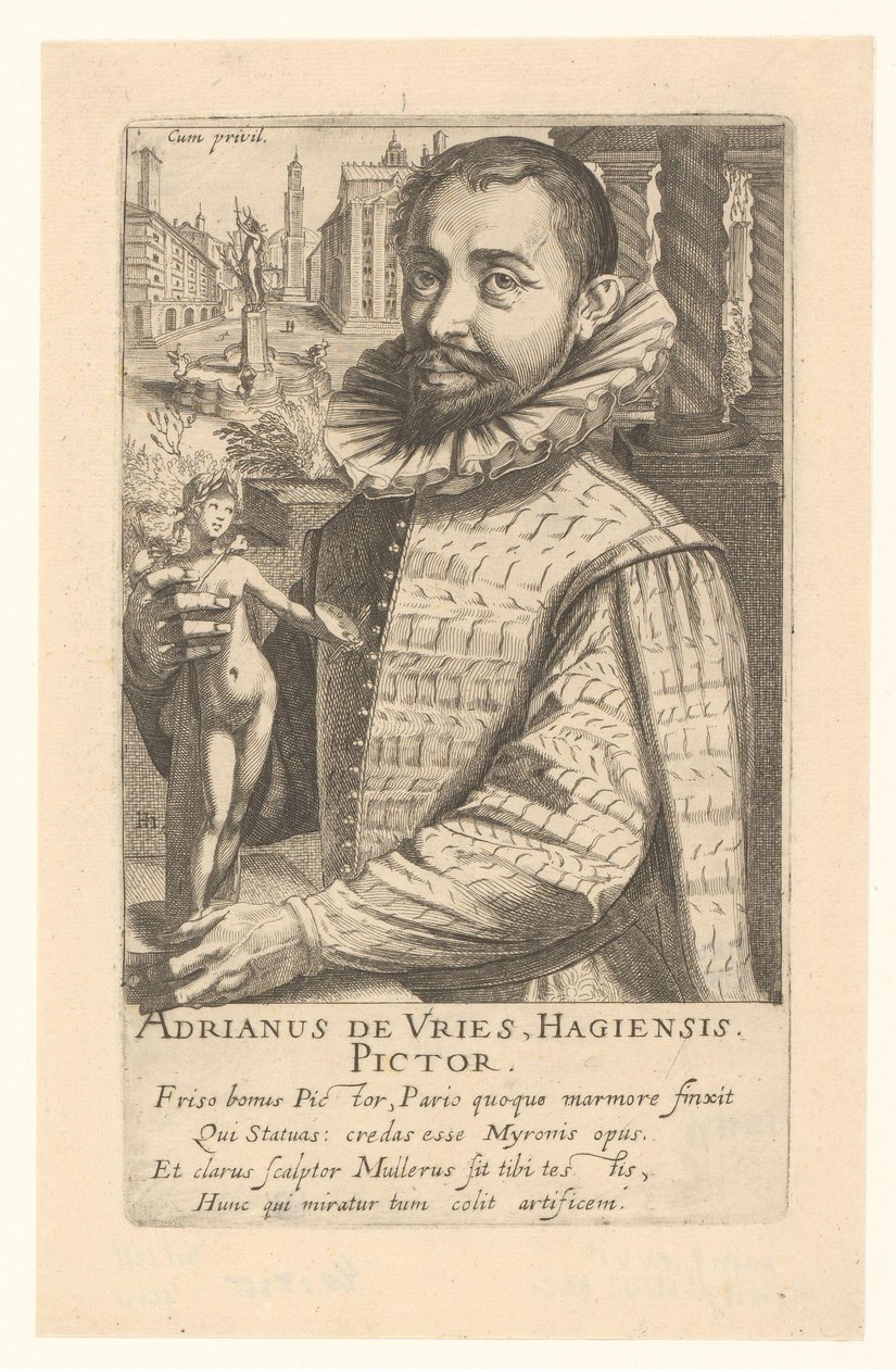 Portrett av Adriaen de Vries av Simon Frisius