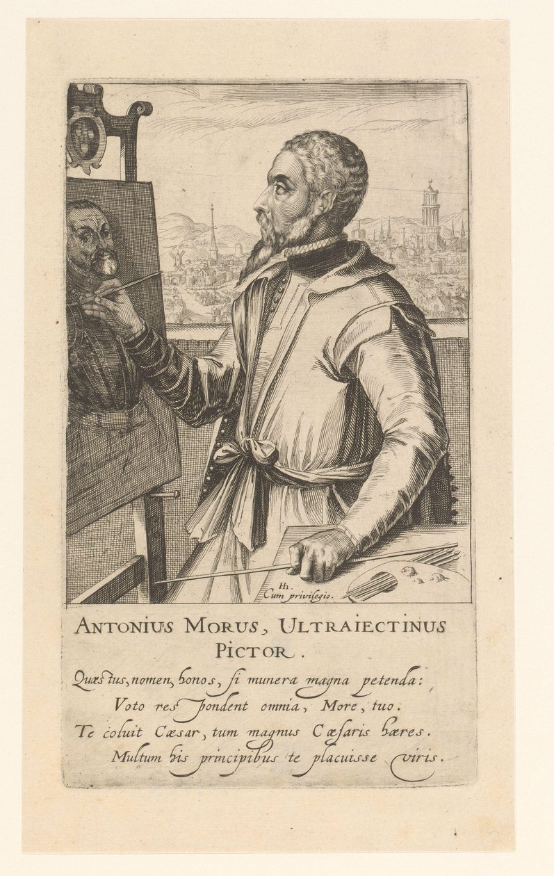 Portrett av Antonio Moro av Simon Frisius
