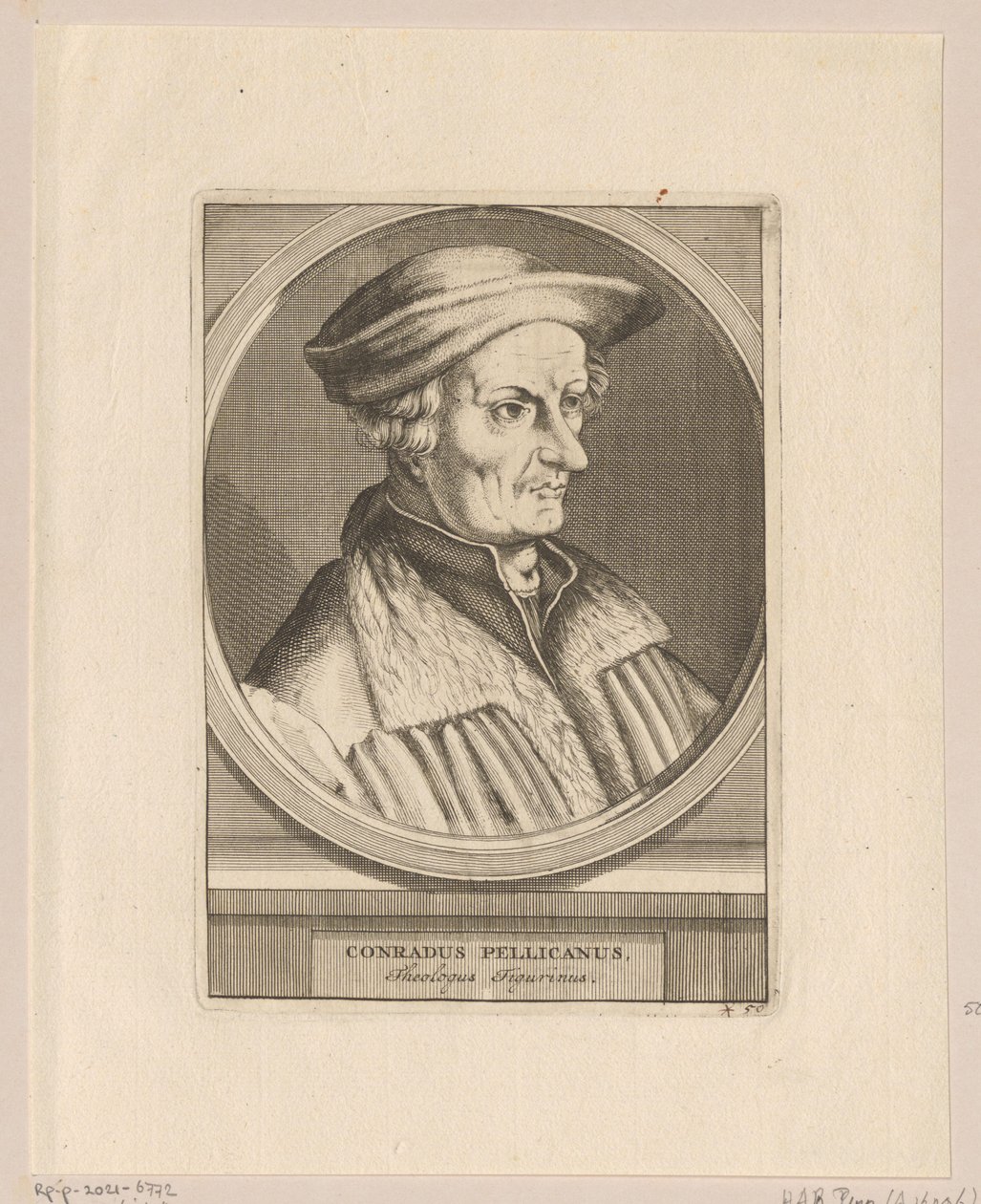 Portrett av Conrad Pellican av Simon Frisius