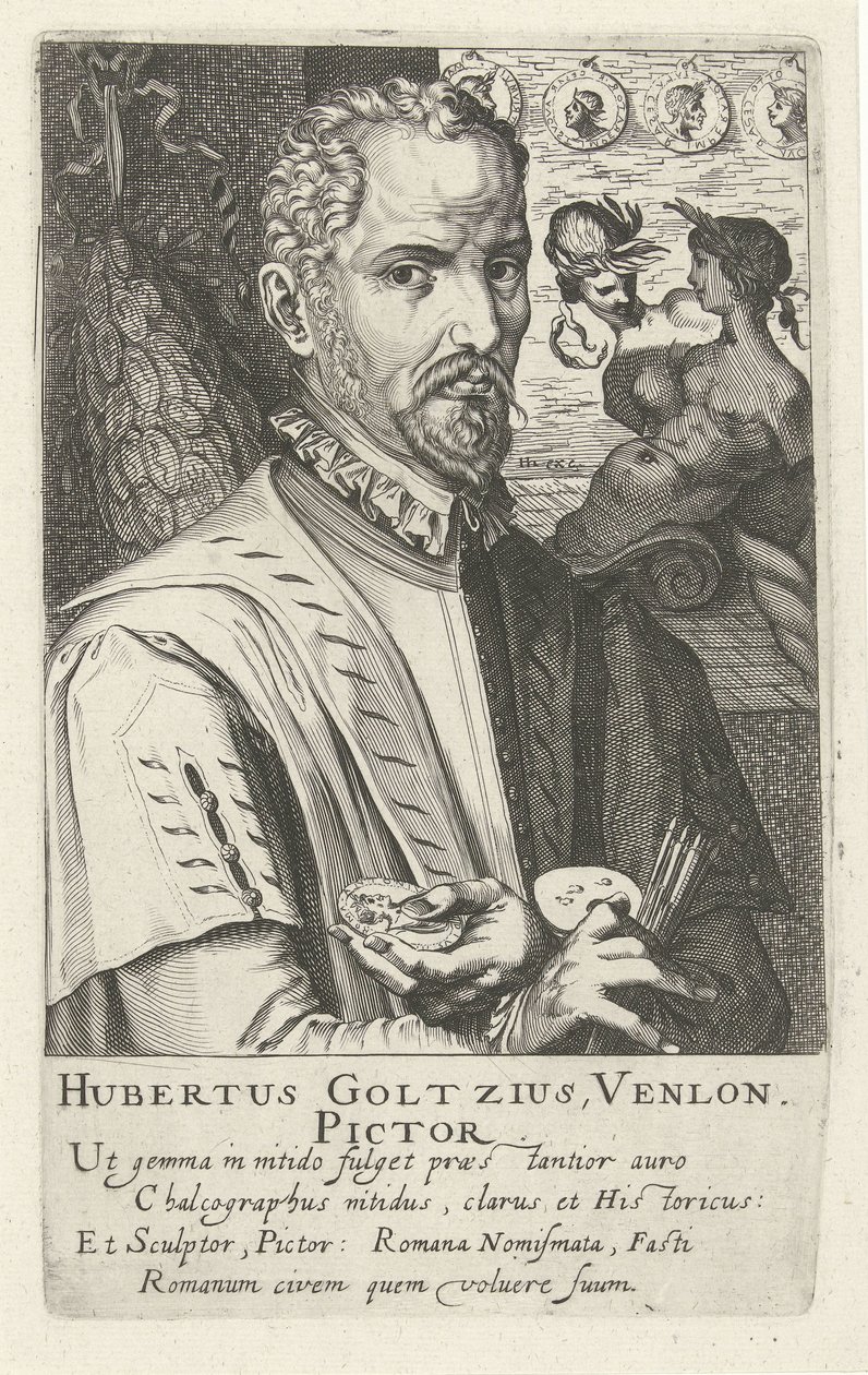 Portrett av Hubert Goltzius av Simon Frisius