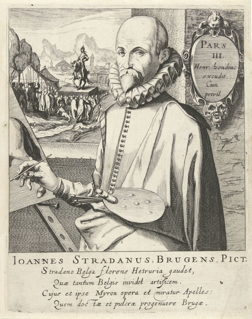 Portrett av Jan van der Straet av Simon Frisius