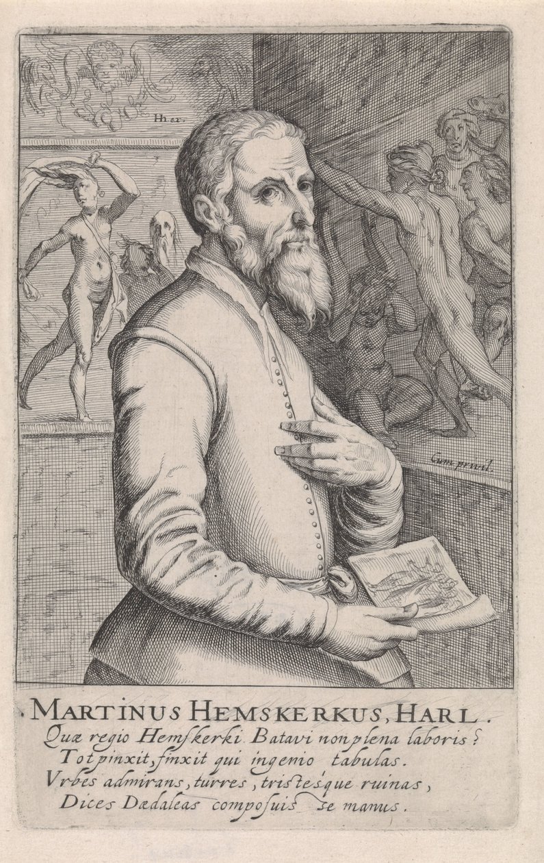 Portrett av Maarten van Heemskerck av Simon Frisius
