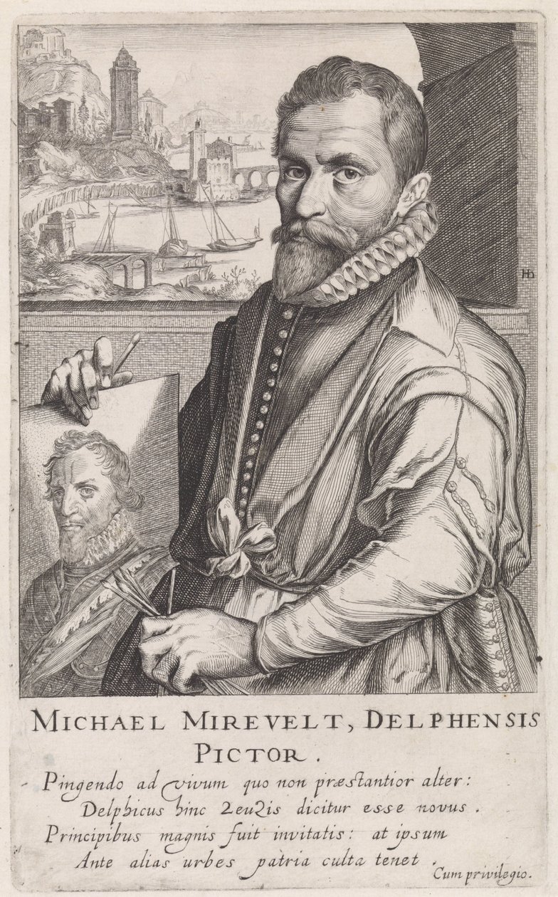 Portrett av Michiel Jansz. van Mierevelt av Simon Frisius