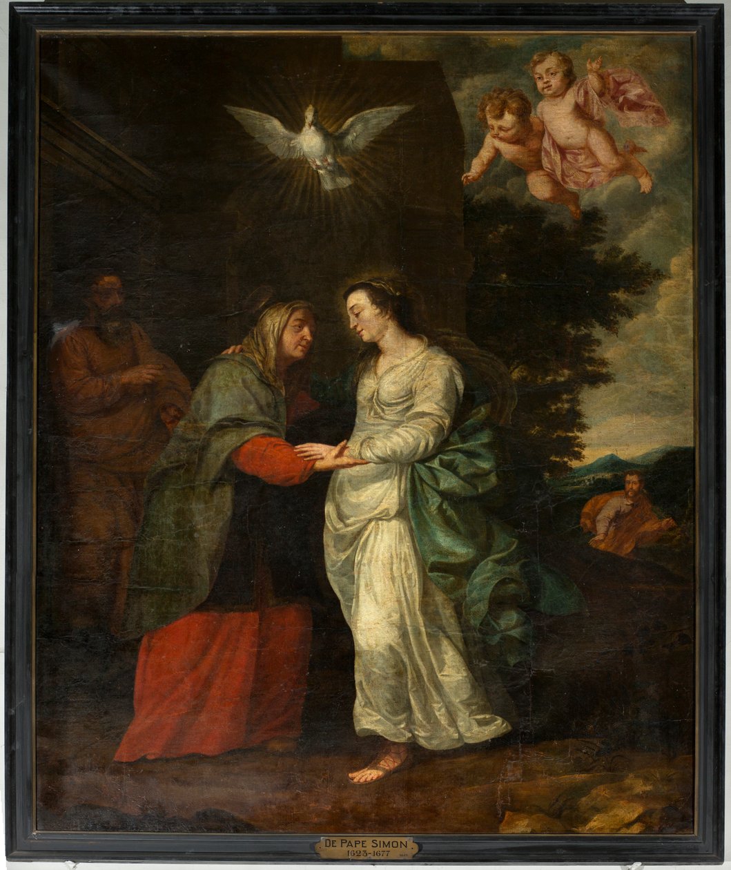 Sognekirke (Parochiekerk Sint-Eligius). Maleri. "Mary på besøk hos Elisabeth". Simon de Pape. 17. århundre. av Simon II de Pape