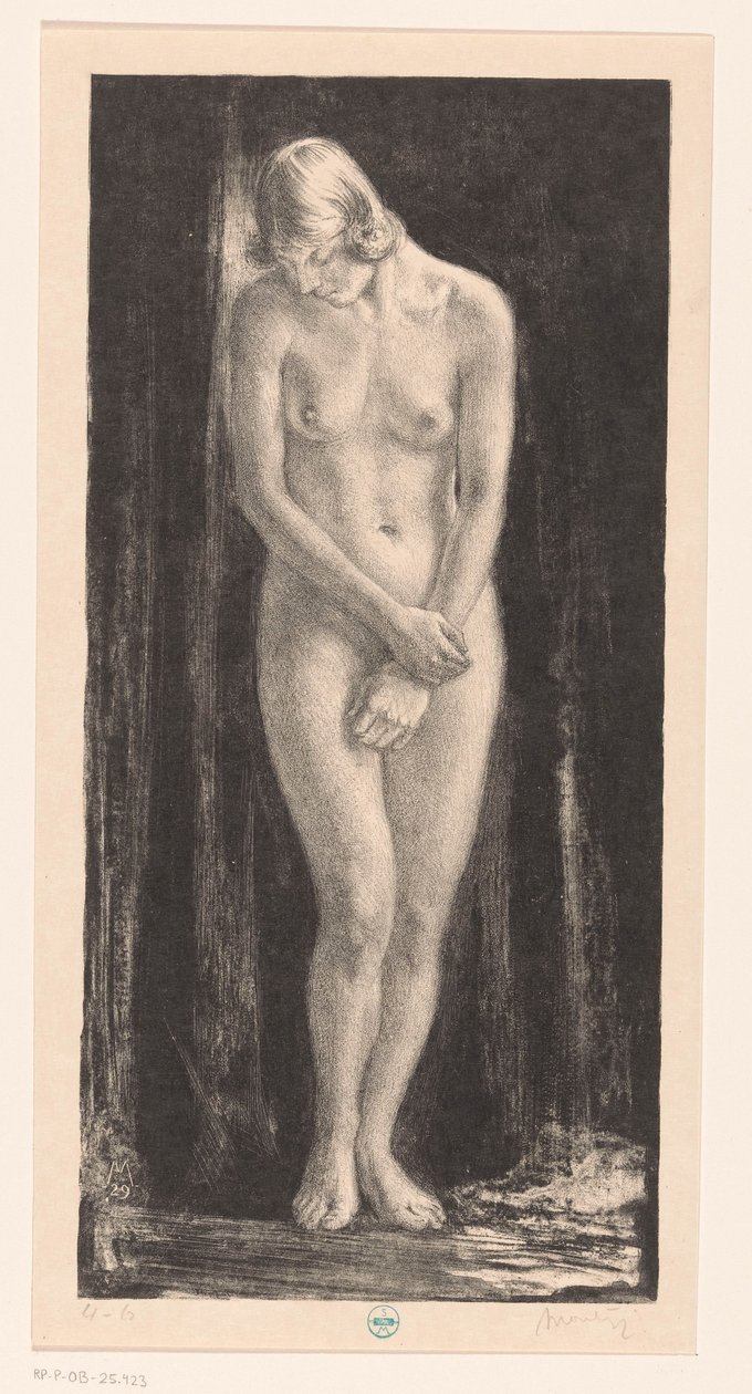 stående naken kvinne av Simon Moulijn (signed by artist)