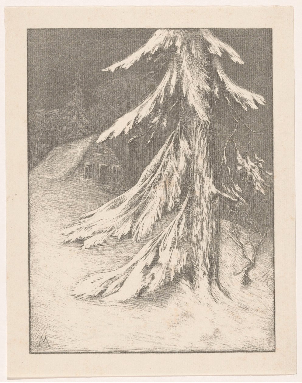 Gran i snølandskap Winter (original tittel) av Simon Moulijn