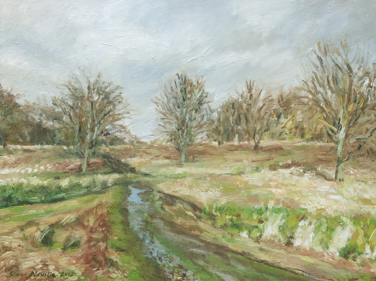 Richmond Park (olje på lin) av Simon Neville