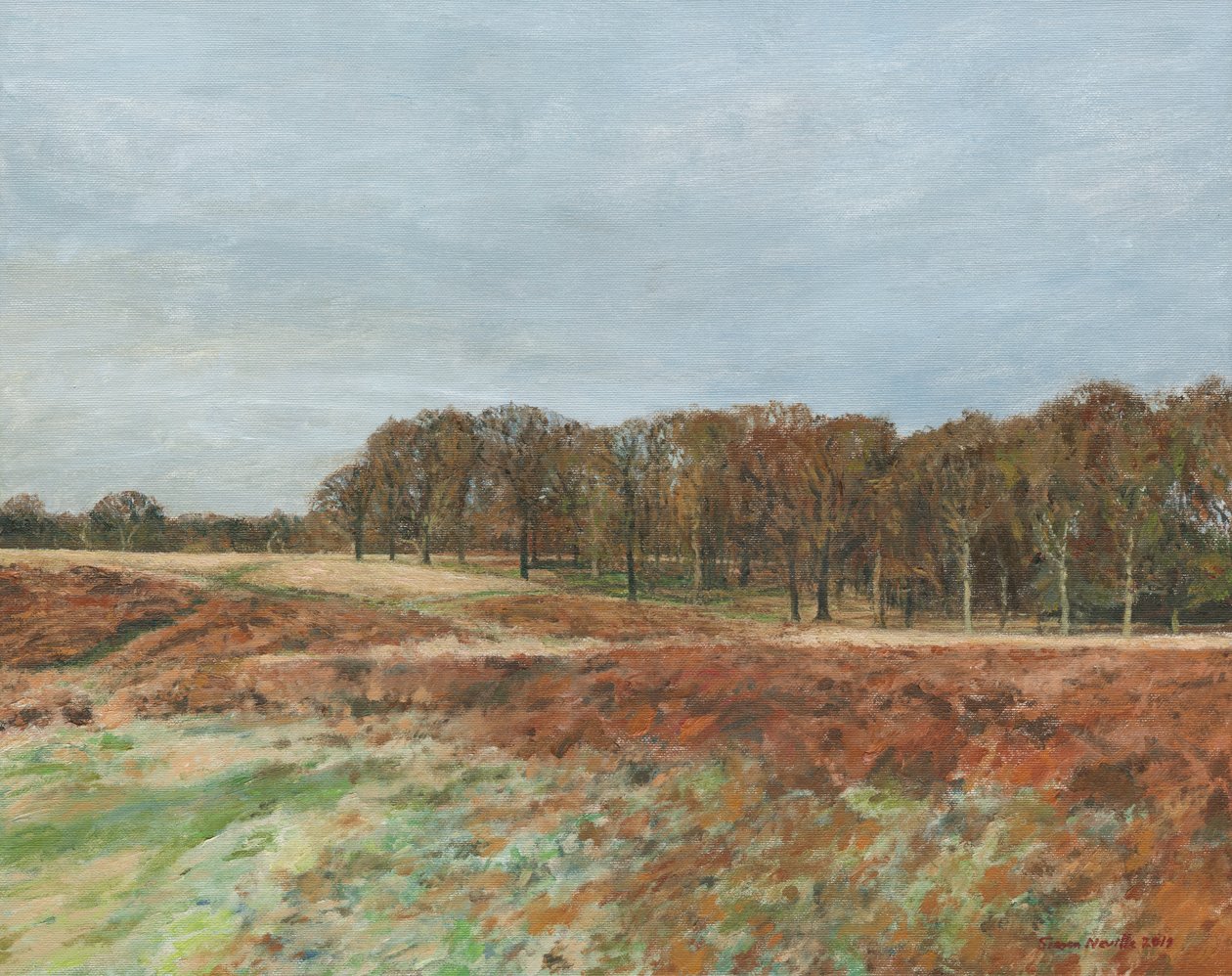 Richmond Park, 2019 (olje på lerret) av Simon Neville
