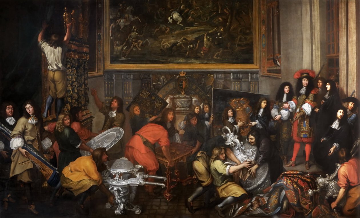 Ludvig XIV besøker Manufacture des Gobelins 15. oktober 1667 av Simon Renard de Saint Andre