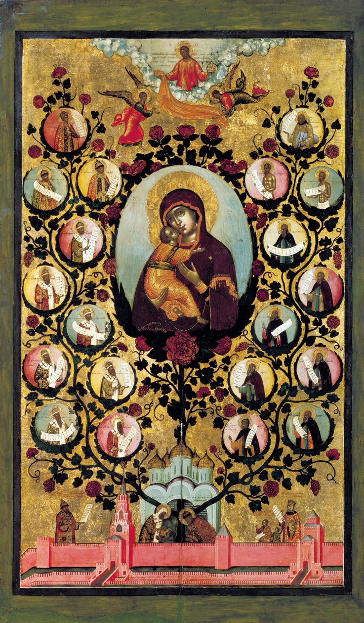 Apotheosis of the Virgin of Vladimir, 1668. av Simon Ushakov