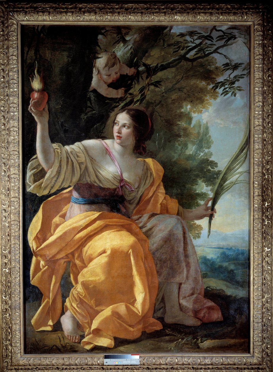 Allegoric Figure of Charity (tidligere Faith”” Maleri av Simon Vouet (1590-1649) 1600-tallet. Mål 1,9x1,3m. av Simon Vouet