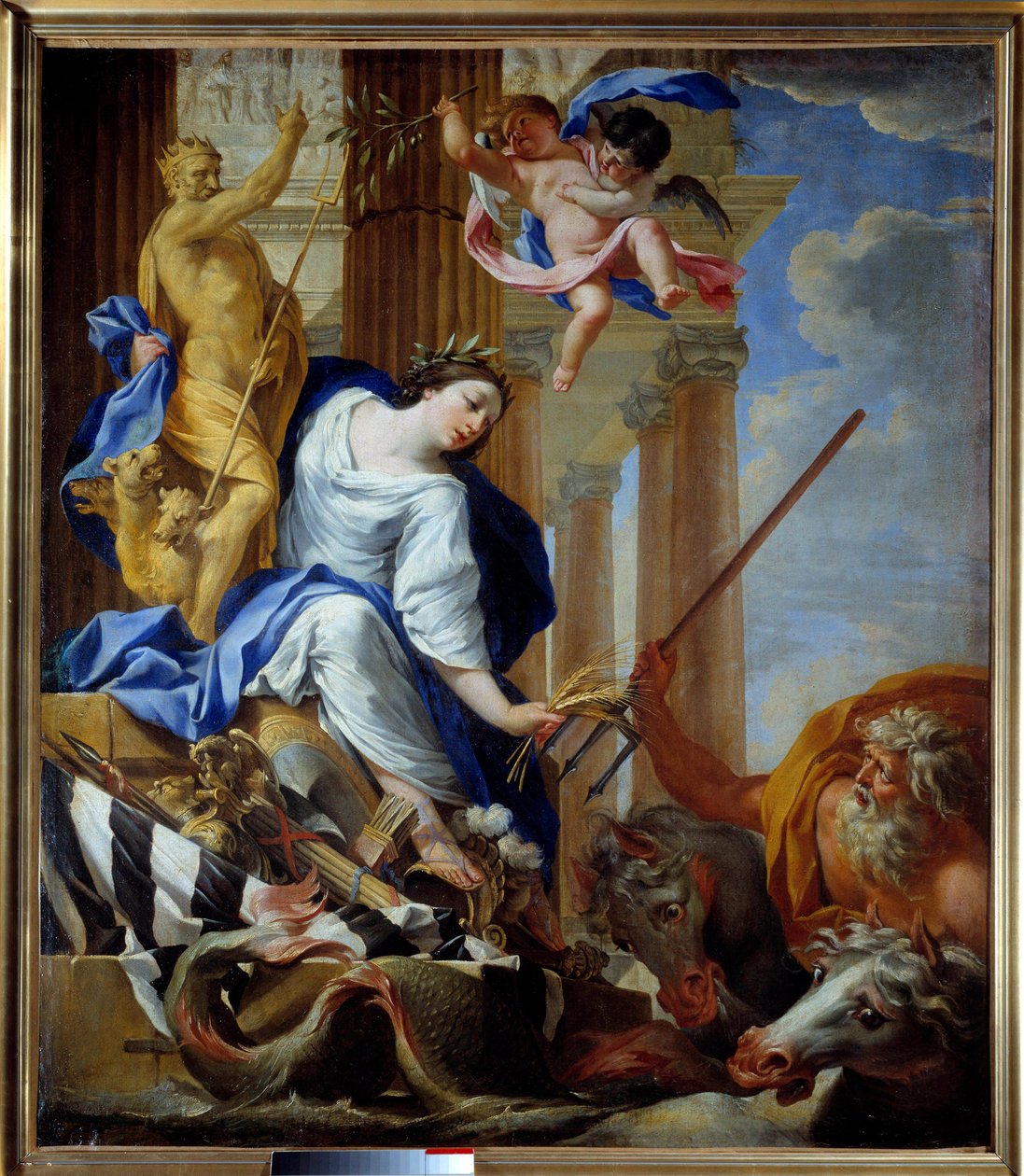Allegory of the Benefits of Peace Maleri av Simon Vouet (1590-1649) 1645 Cherbourg, Musee Thomas Henry av Simon Vouet