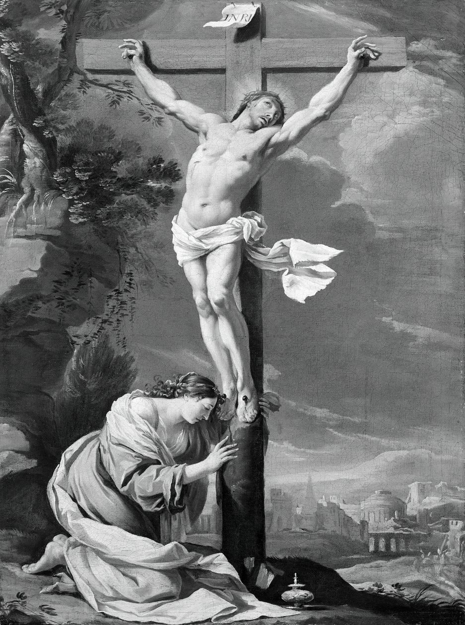 Kristus på korset med Maria Magdalena, 164050. av Simon Vouet