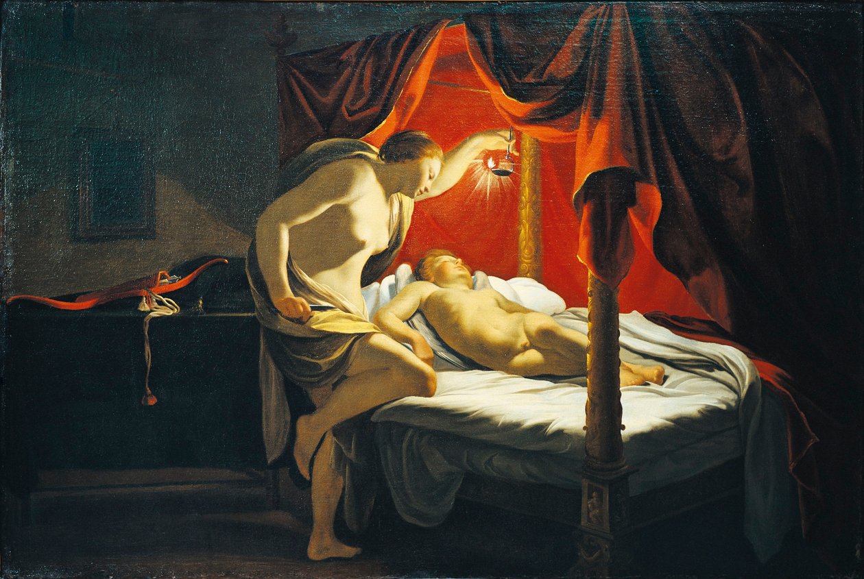 Frankrike, Lyon, Kjærlighet og psyke (olje på lerret) av Simon Vouet