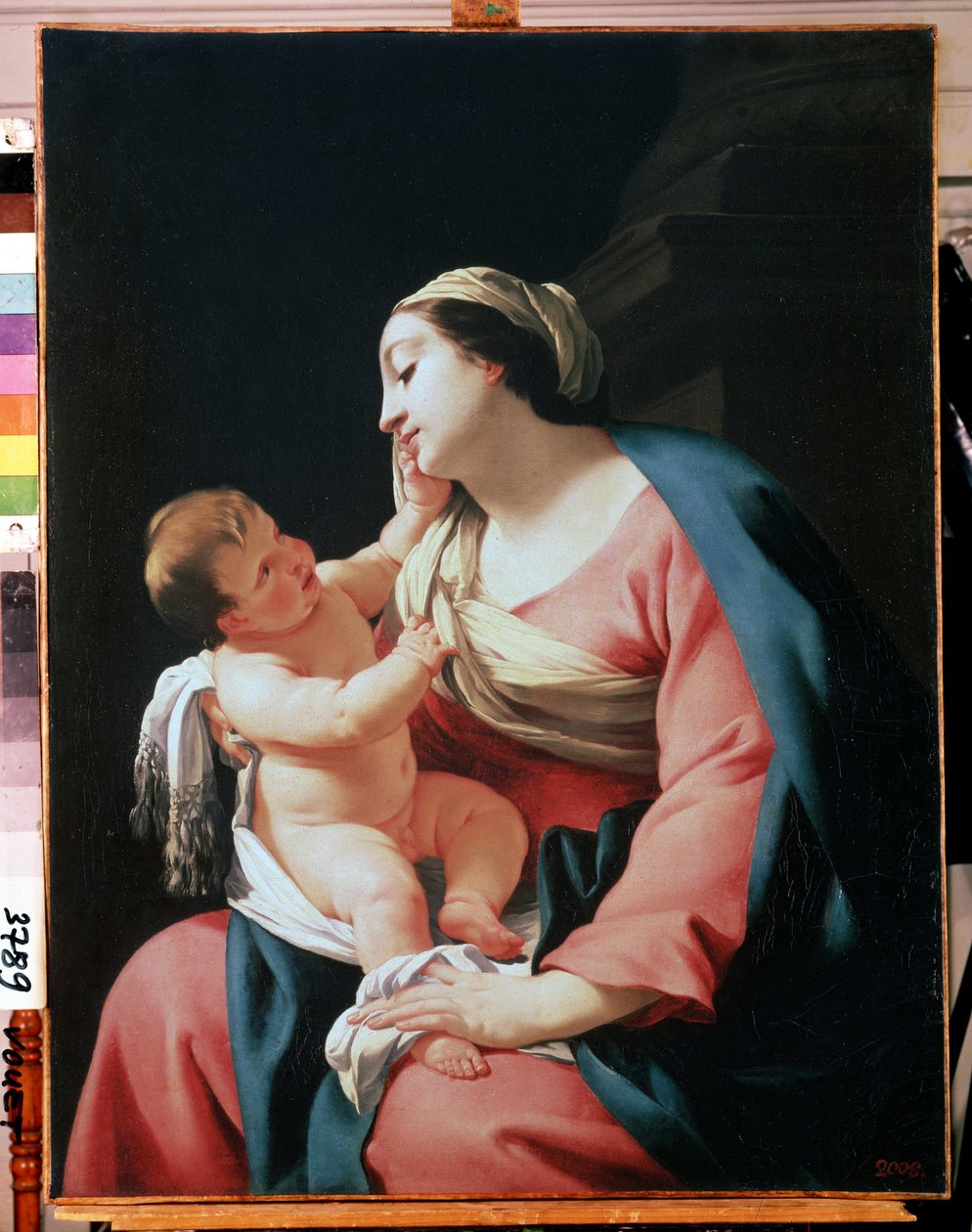 Jomfruen og barnet (Jomfru og barnet). Maleri av Simon Vouet (1590-1649). Olje på lerret, 99,1 x 76,5 cm, tidlig 1600-tall. Fransk skole, barokkkunst. Eremitasjemuseet, St. Petersburg. av Simon Vouet