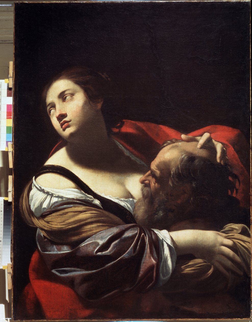 romersk veldedighet. Cimon dømt til å sulte i fengsel lever av brystet til datteren Pero. Maleri av Simon Vouet (1590-1649). Olje på lerret, ca 1620. Fransk kunst, barokkstil. Statens regionale I. Pozhalostin kunstmuseum, Ryasa av Simon Vouet