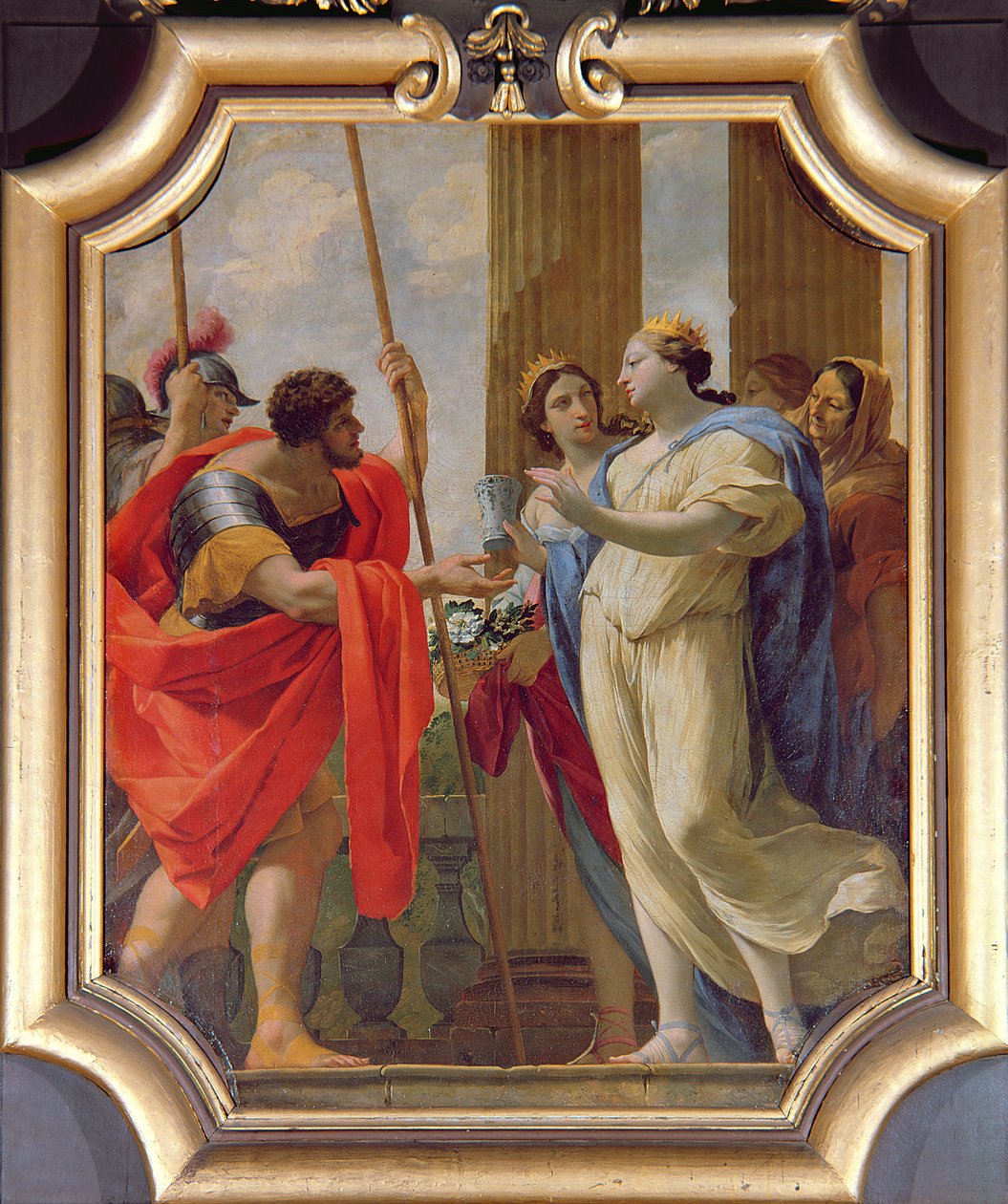 Polydamne gir Menelaus og Helen medisinene Enula Campana og Moly av Simon Vouet