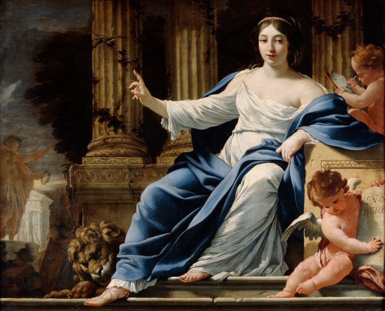 Polyhymnia, Muse of Eloquence, 1600-tallet av Simon Vouet