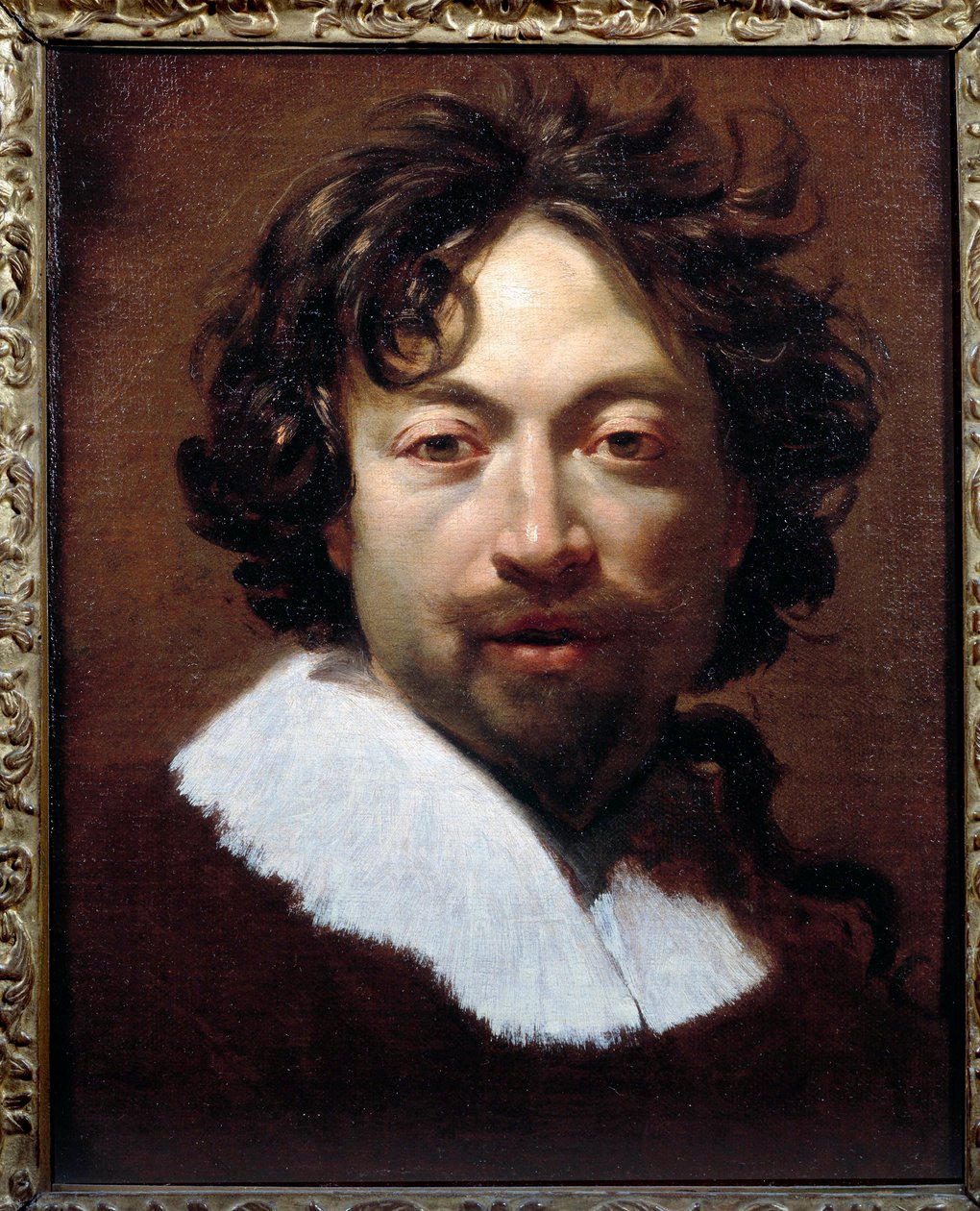 Selvportrettmaleri av Simon Vouet (1590-1649) ca. 1626-1627, 45x36 cm, Lyon, Museum of Fine Arts av Simon Vouet