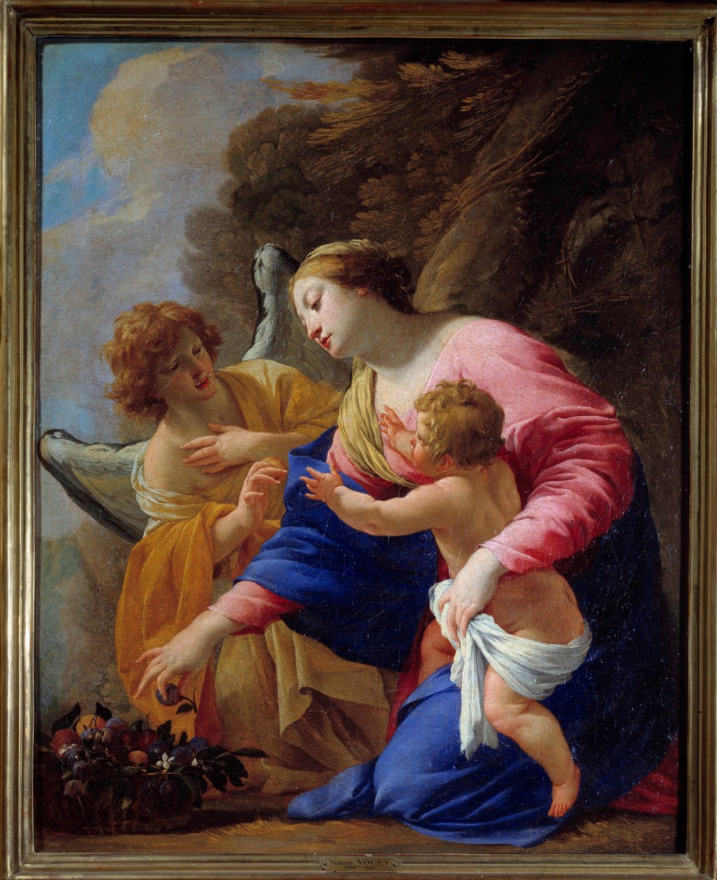 The Virgin and the Angel Maleri av Simon Vouet (1590-1649) 1641 Søn. 0,77x0,62 m Caen kunstmuseum av Simon Vouet