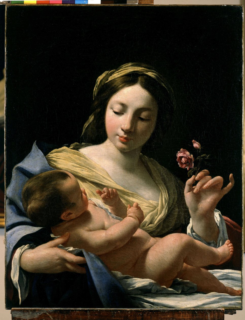 Jomfruen og Jesusbarnet (olje på lerret) av Simon Vouet