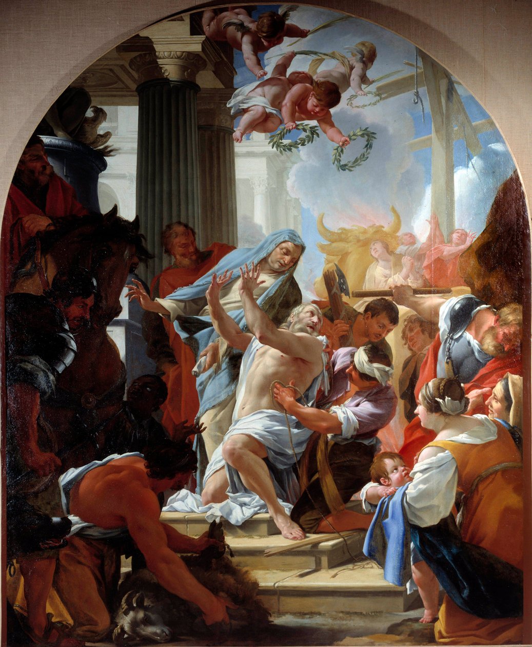 Martyrdøden til Saint Eustache og hans familie Maleri av Simon Vouet (1590-1649) 1635 Paris, Eglise Saint Eustache av Simon Vouet