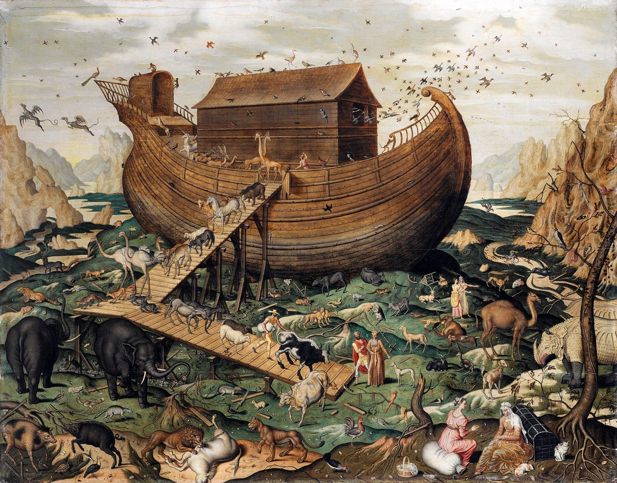 Noahs ark på Ararat-fjellet, 1570 av Simon de Myle