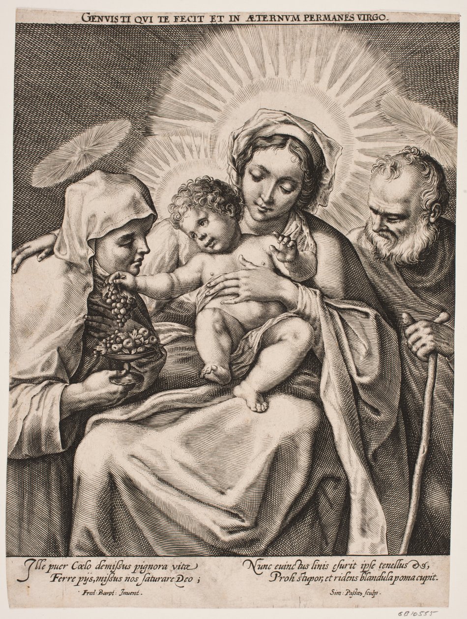 Den hellige familie og St. Clara av Simon de Pas