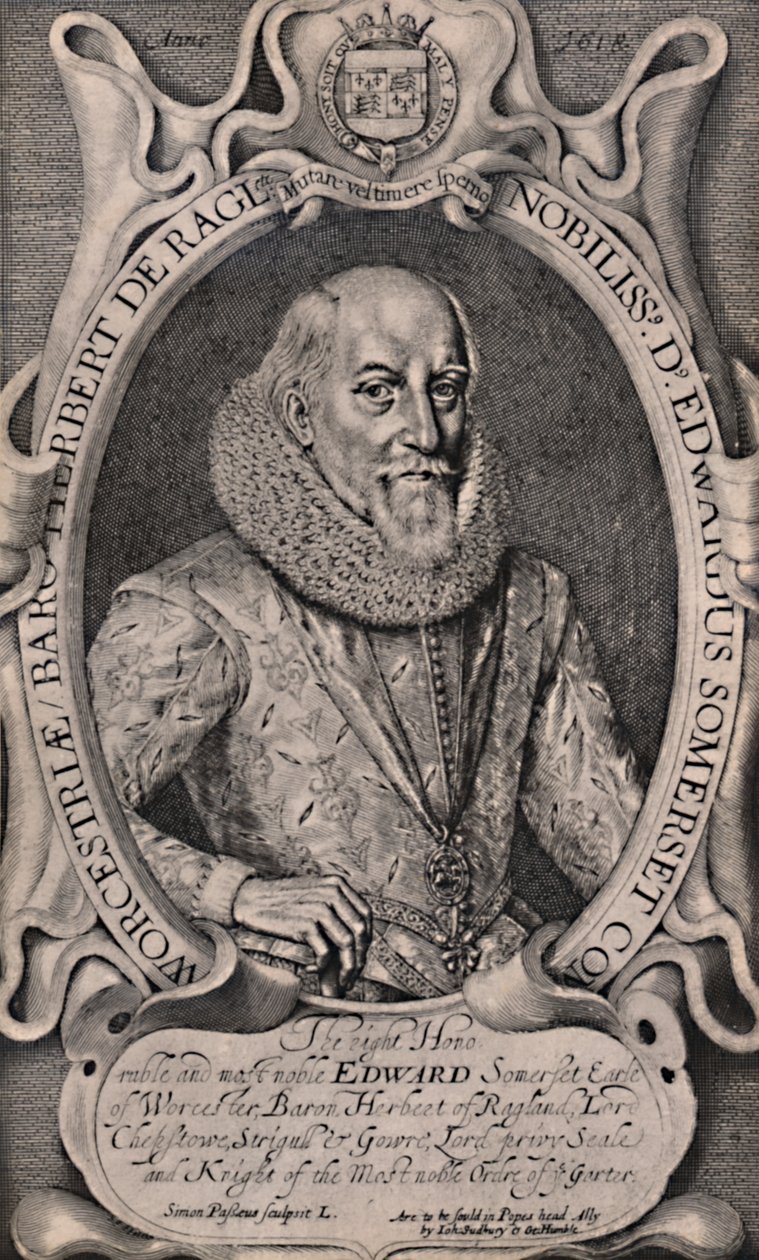 Edward Somerset, 4. jarl av Worcester, engelsk hoffmann, c1618 1894 av Simon de Passe