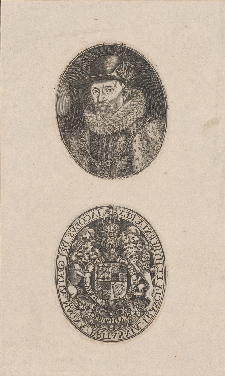 James I, konge av England, ca. 1616. av Simon de Passe