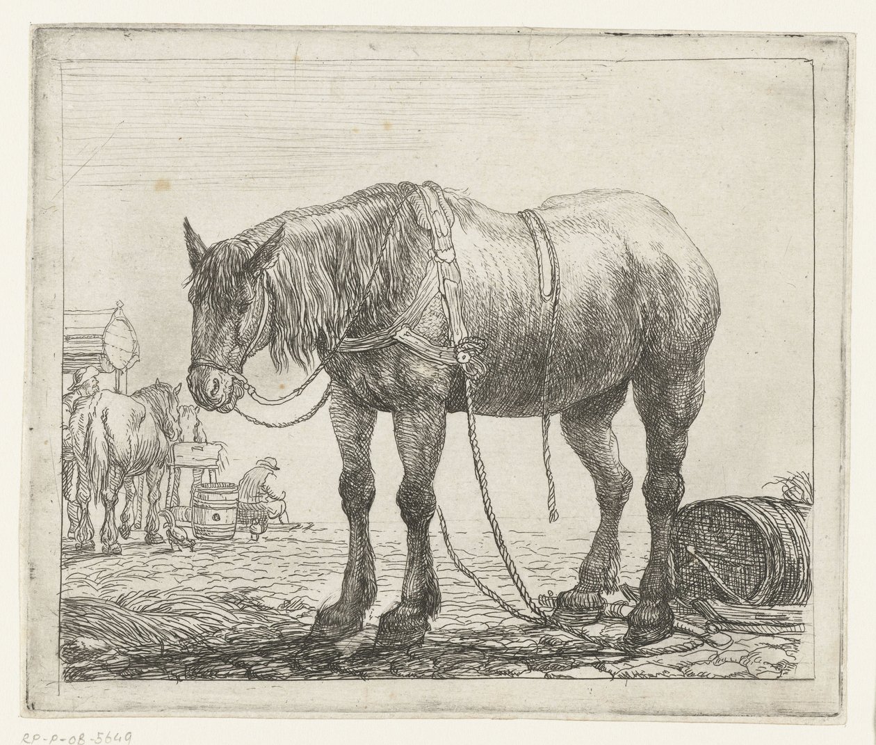 Hvilende arbeidshest Forskjellige dyr (serietittel) Beesjes van de Vlieger (serietittel) av Simon de Vlieger