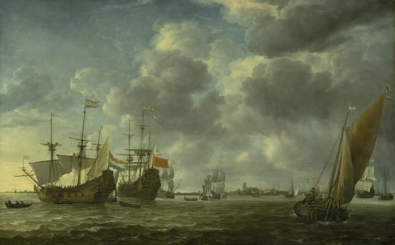 Skip i elven Maas utenfor Rotterdam av Simon de Vlieger