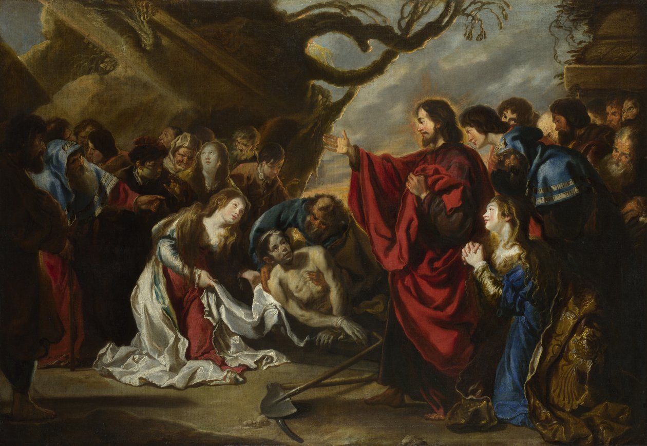 Oppreisningen av Lasarus av Simon de Vos