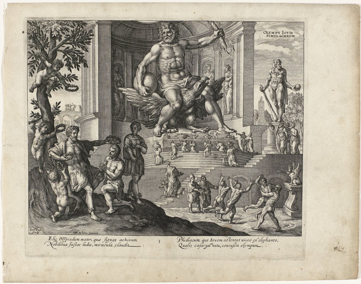 Statuen av Jupiter i Olympia The Seven Wonders of the World (serietittel) av Simon van de Passe