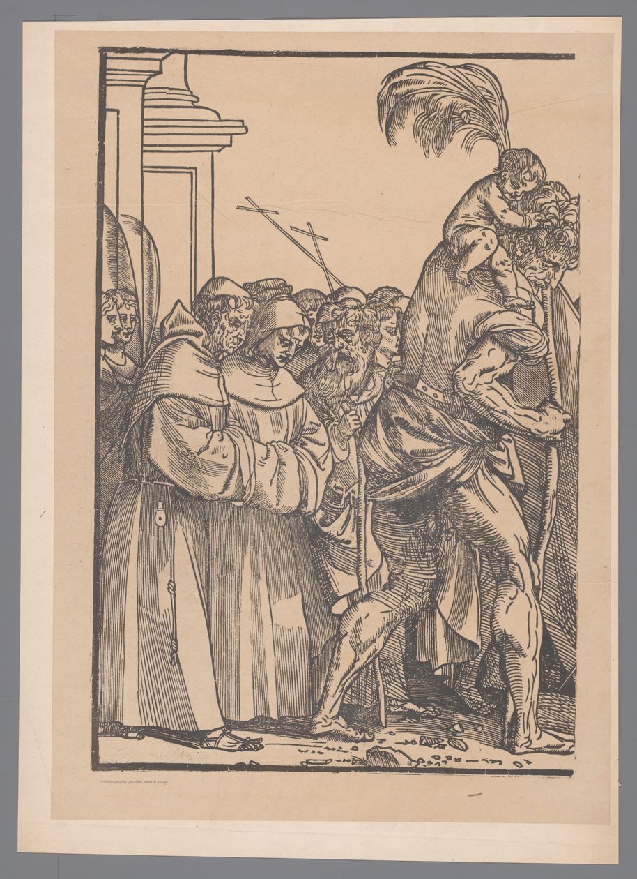 Reproduksjon av første del av trykkserien The Triumph of Christ etter Joos Lambrecht av Simonau and Toovey