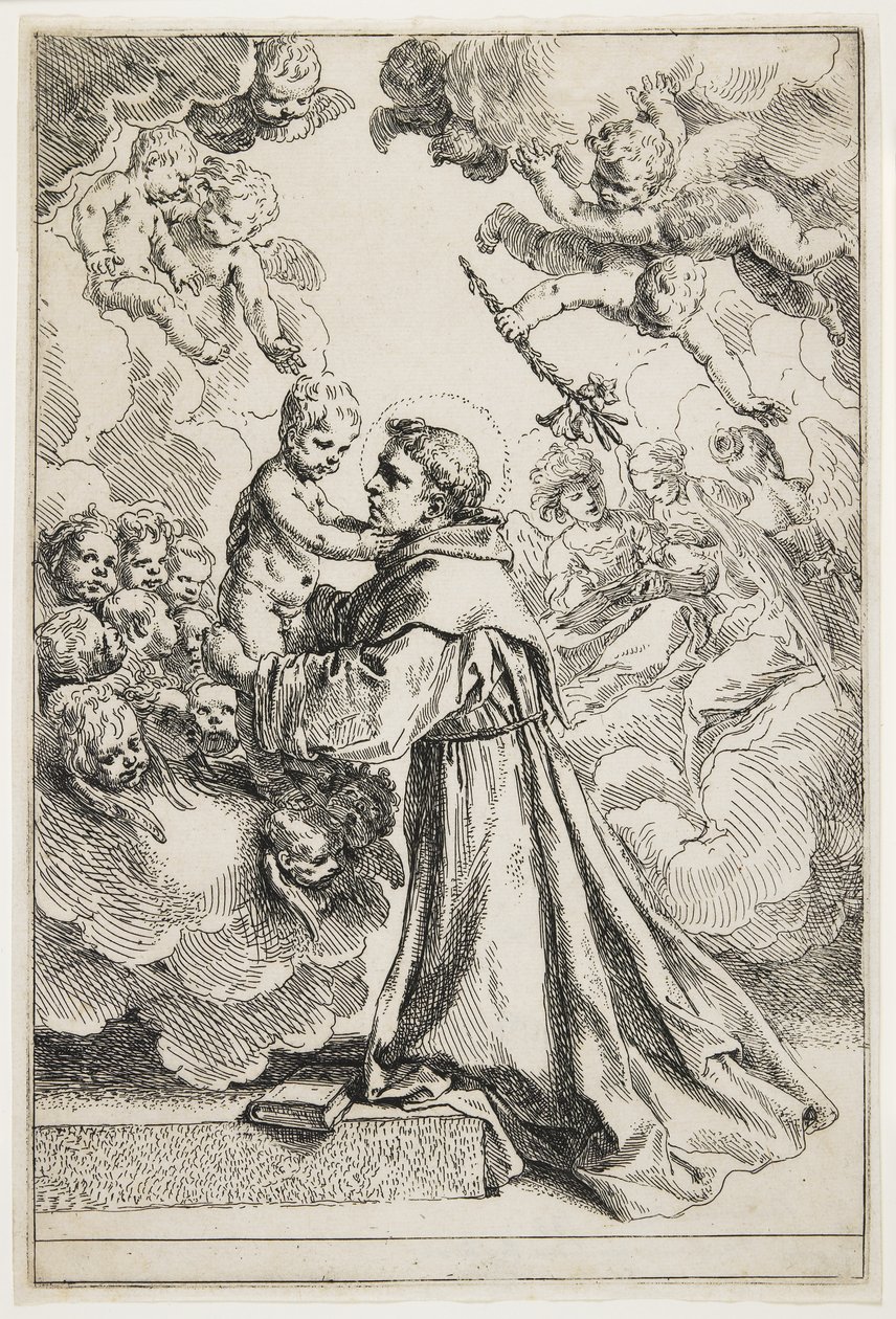 Saint Anthony av Padua, slutten av 1630-årene av Simone Cantarini