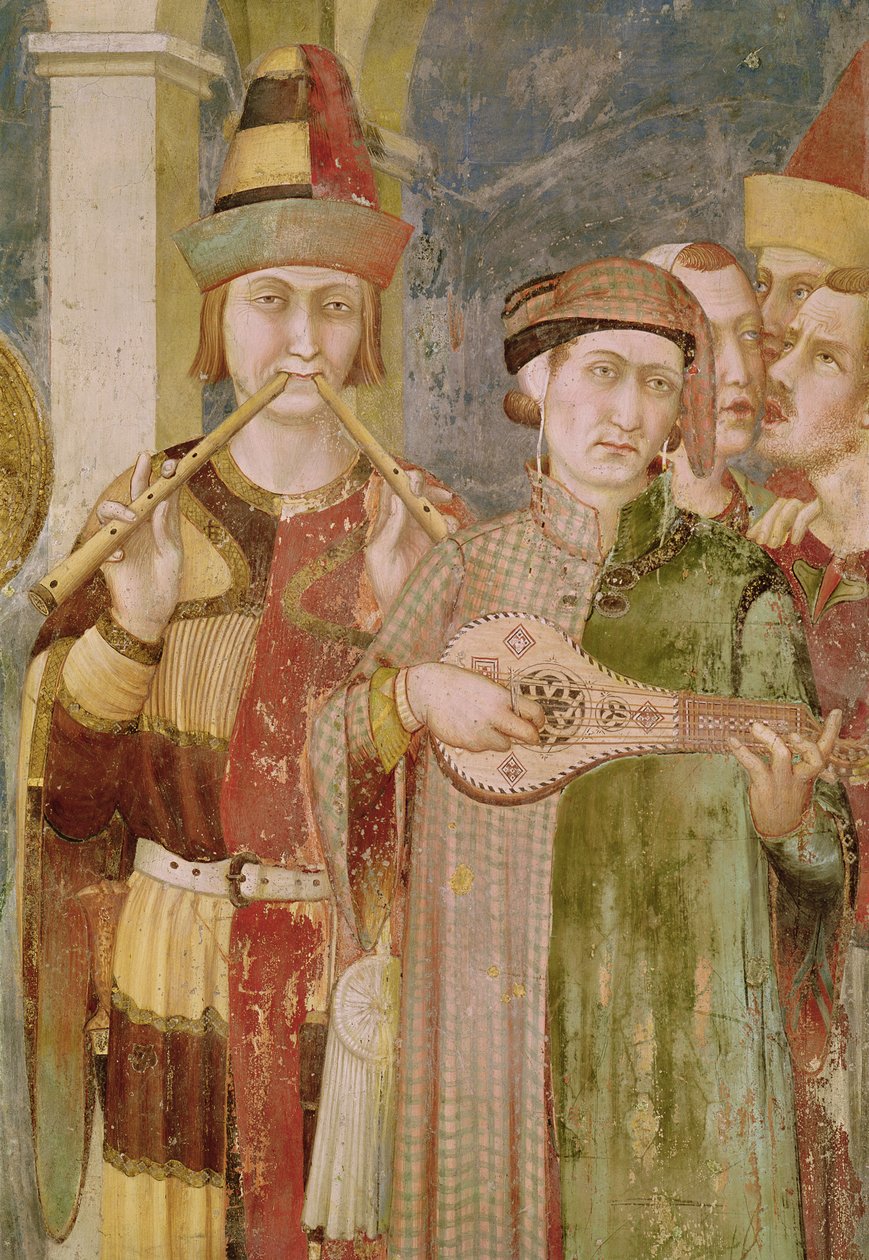 Detalj av musikere fra St. Martins liv, ca. 1326 av Simone Martini