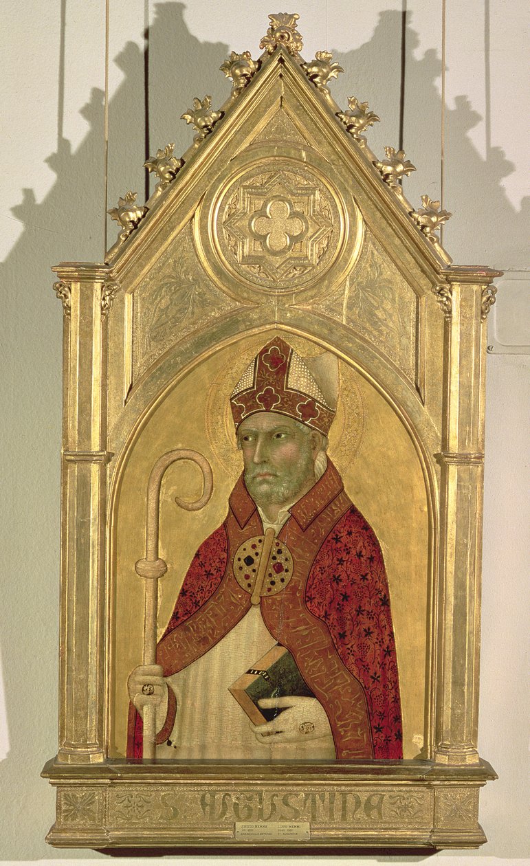 Saint Augustine, 1320-tallet (eggtempera og gull på panel) av Simone Martini