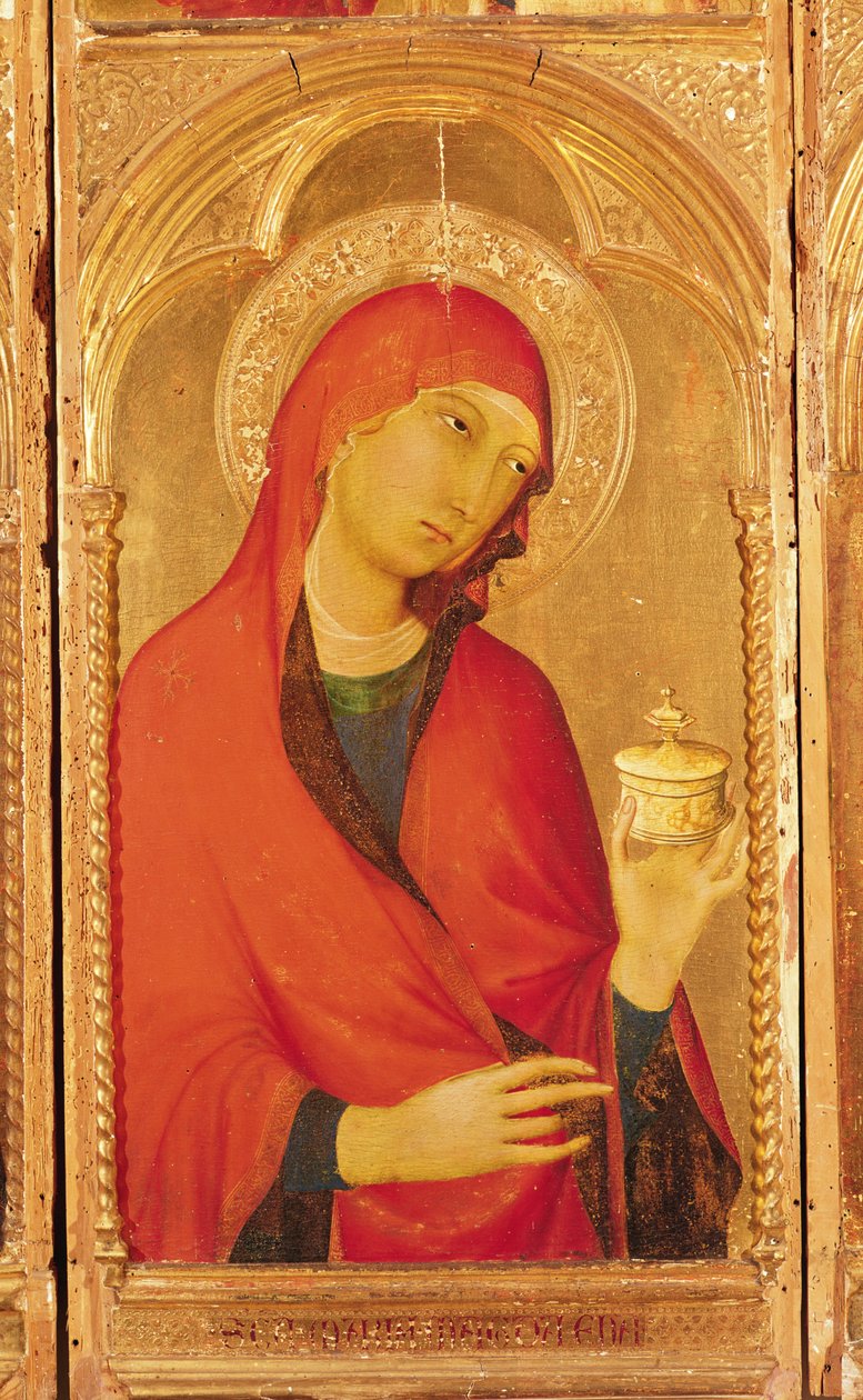 Saint Catherine of Alexandria Polyptych, detalj av Maria Magdalena, 1319 (tempera på tre) av Simone Martini