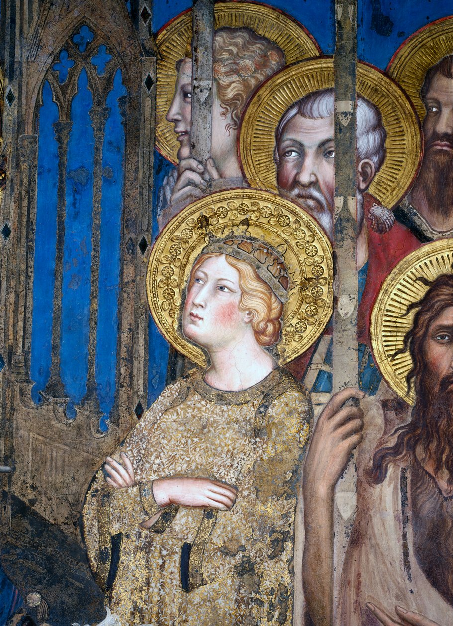 Maesta: St. Katarina av Alexandria, 1315 freskomaleri av 51591 av Simone Martini