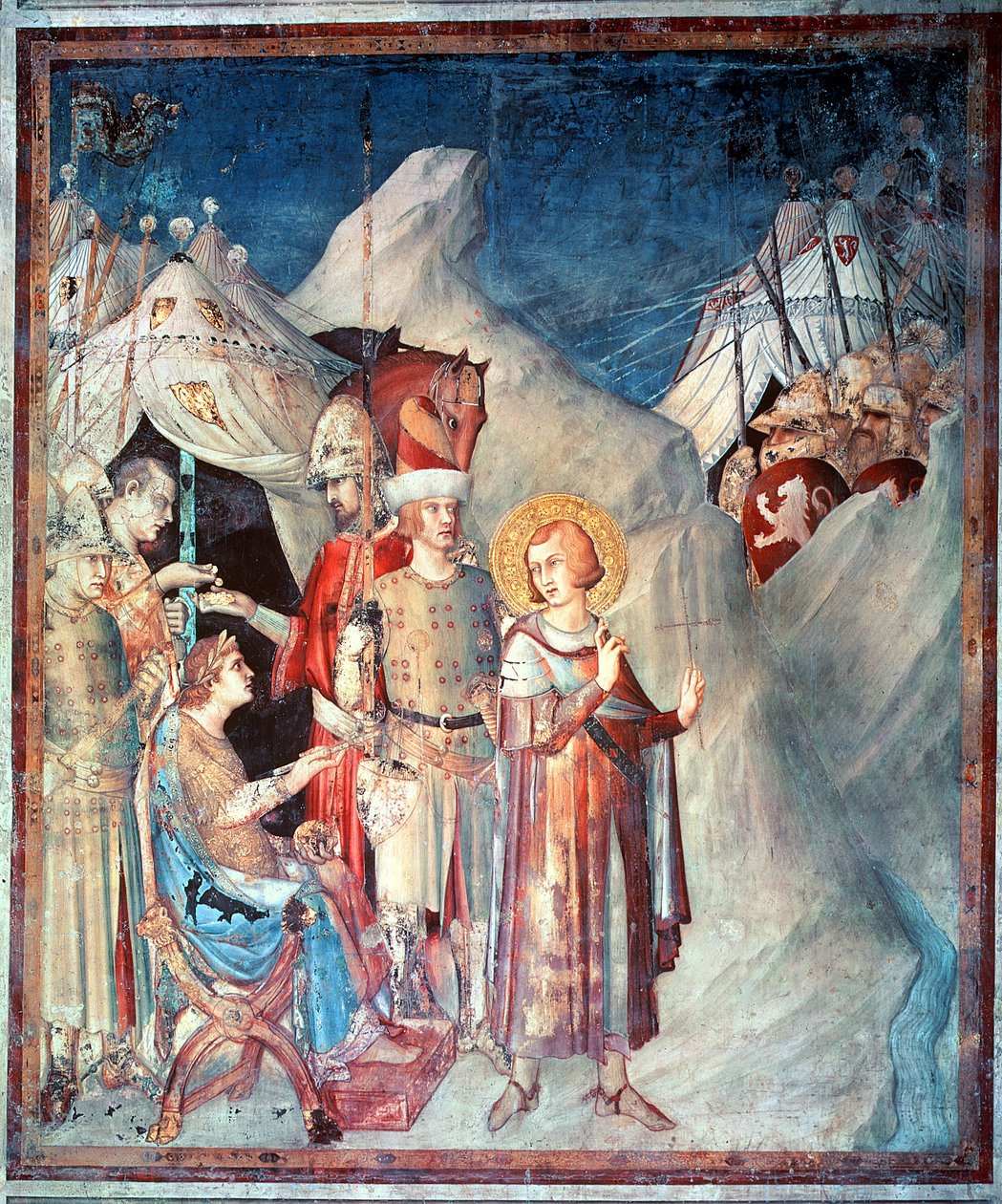 St. Martin som gir avkall på sitt liv som soldat, fra St. Martins liv, 1326 av Simone Martini