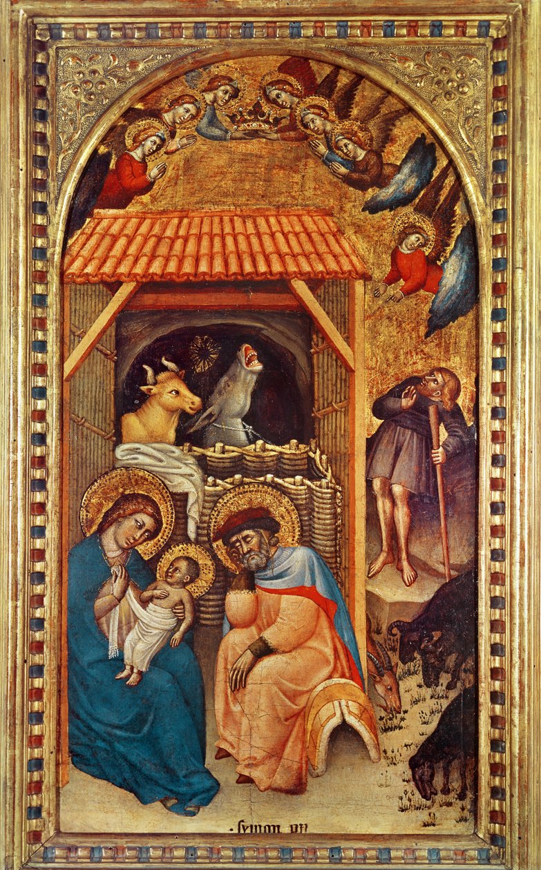Nativity, ca. 1380 (tempera på panel) av Simone dei Crocifissi