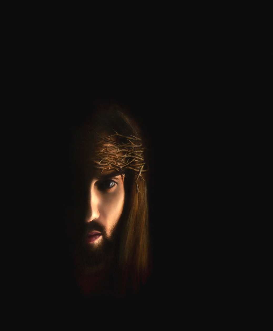 Jesus-portrett med tornekrone av Simone Amon