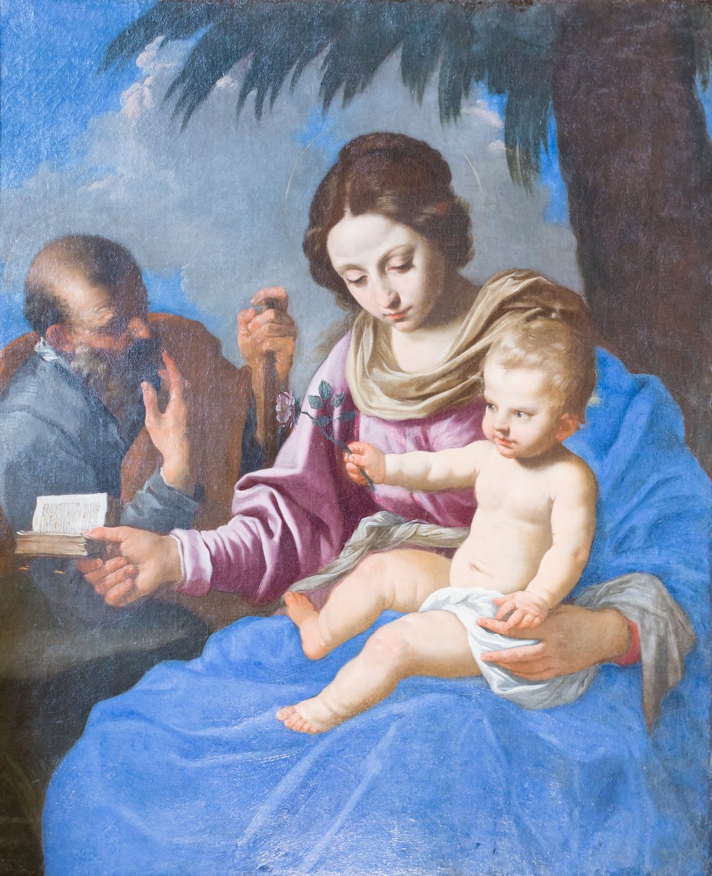 Holy Family (olje på lerret) av Simone Cantarini