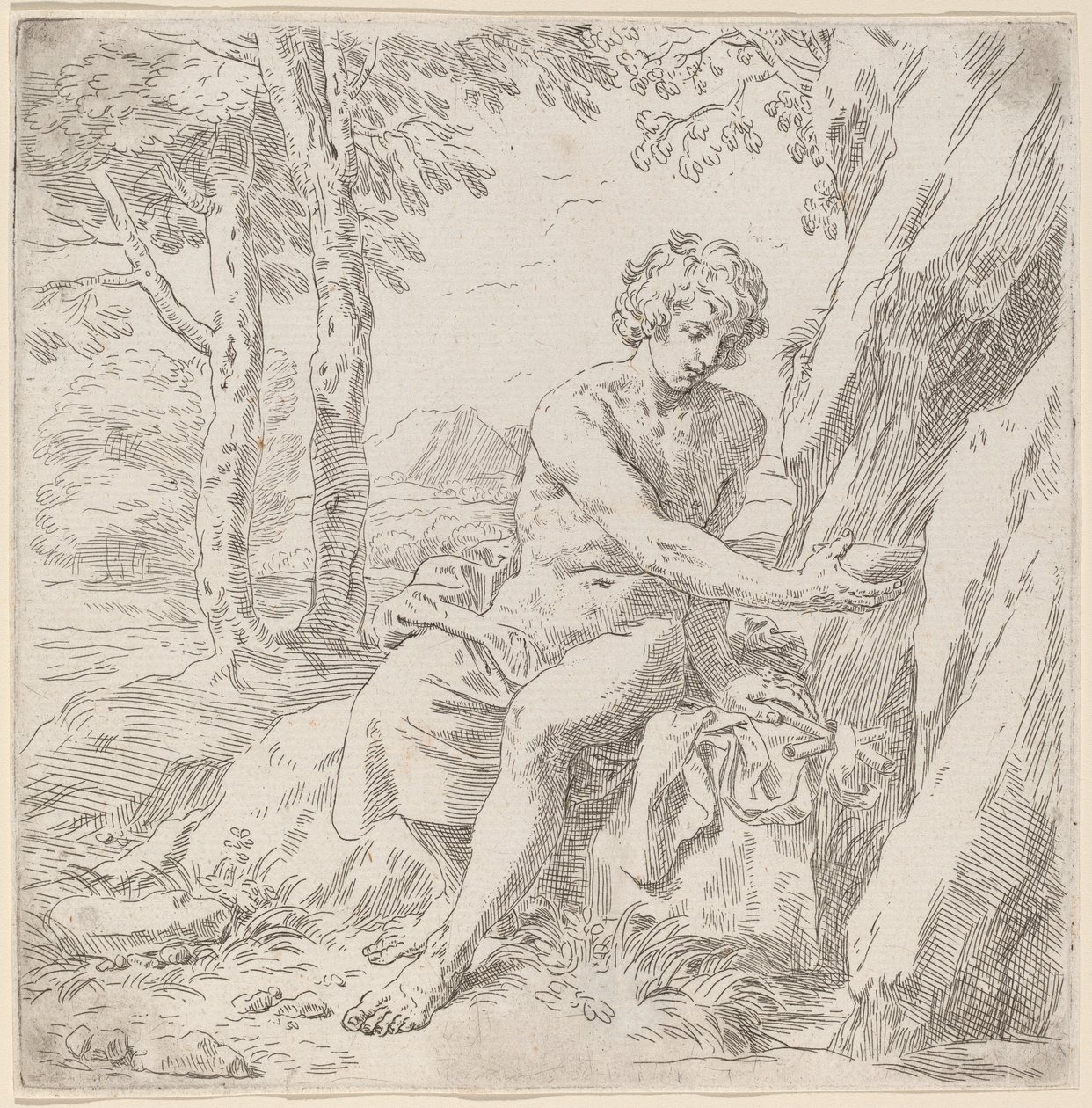 Døperen Johannes i ørkenen av Simone Cantarini