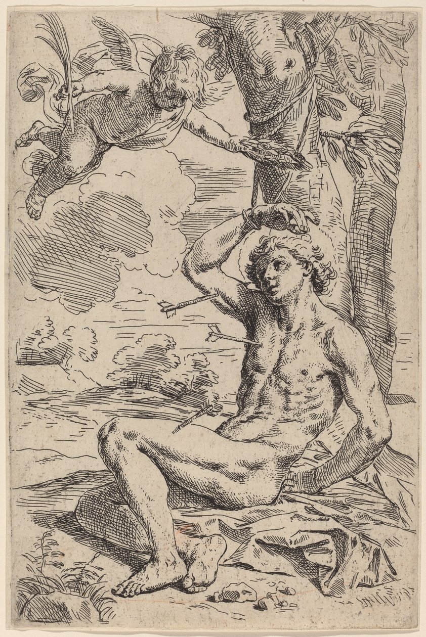Sankt Sebastian av Simone Cantarini