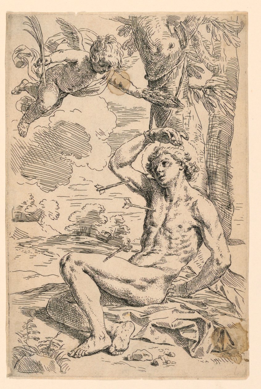 Sankt Sebastian av Simone Cantarini