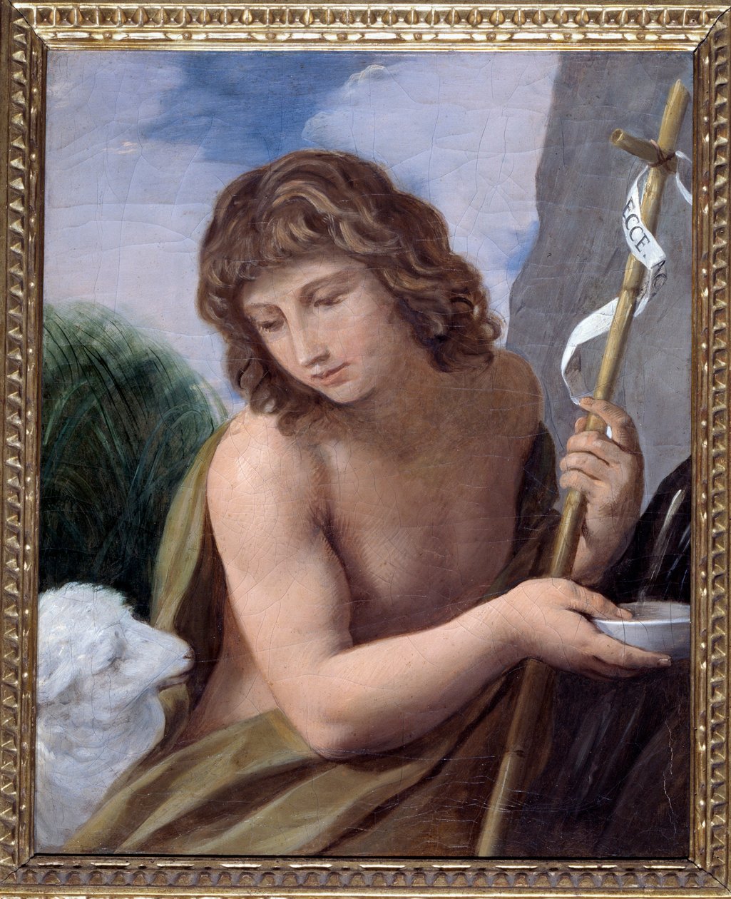 St John Baptist (olje på lerret av Simone Cantarini